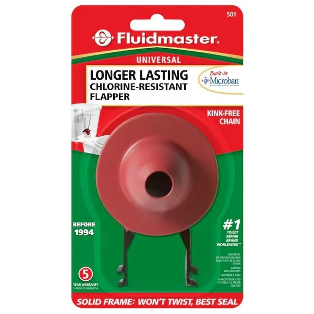 Fluidmaster 501 Universal Flapper For 3.5 GPF Toilets Before 1994 KinkFree Chain